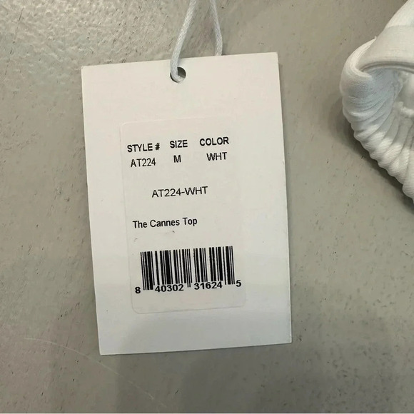 Andie by Demi Moore The Cannes Top Women’s Triangle Bikini Top in White Sz M NWT - Picture 6 of 7